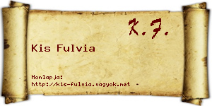Kis Fulvia névjegykártya